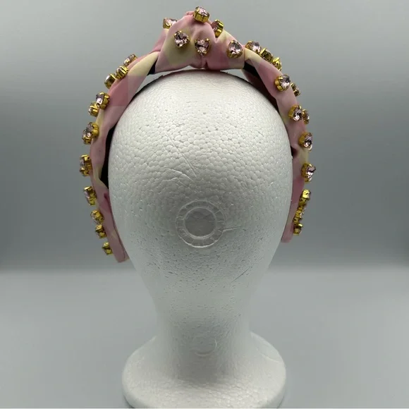 Lele Sadoughi X Stoney Clover Lane Watermelon Heart Crystal Knotted Headband - Picture 12 of 16